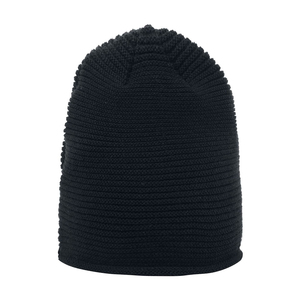Gorro de Punto Acrílico Negro Unisex, Gorro Casual de Invierno de Color Sólido, Talla Adulto 56-58CM, Tejido a Mano - Product Image 4