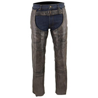 Samroz Sports Chaps en cuir pour hommes - Noir Marron avec poche fendue et fermeture à bouton-pression, doublure thermique, pour motards, design personnalisable, haute qualité