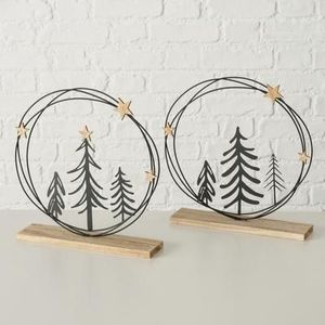 Vintage Style Wooden And Metal Christmas Decor Centerpiece For Holiday Gatherings And Family Celebrations - Product Image 1