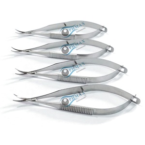 Tijeras Corneales Universales Curvas de 11 mm con Puntas Redondeadas, Mango Plano, Instrumentos Quirúrgicos de Acero Inoxidable - Product Image 5