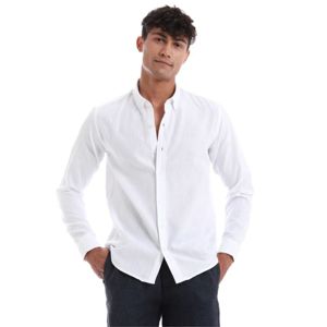 เสื้อเชิ้ตเดรสลำลองแขนยาวทรงเข้ารูปสำหรับผู้ชายสุดหรู ปกคอพับ ผ้าฝ้ายออร์แกนิค 100% คุณสมบัติป้องกันรอยยับ ระบายอากาศได้ดี รุ่นใหม่ - Product Image 1