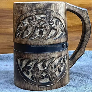 แก้วทำจากไม้ที่ทำด้วยมือสำหรับใส่เครื่องดื่มกาแฟที่แสนสบาย - Product Image 1