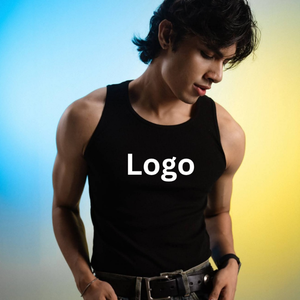 Camiseta sin Mangas para Hombre, 100% Algodón, Chaleco Tejido Informal con Cuello Redondo, Color Sólido, Transpirable, Ropa de Gimnasio, Sin Capucha - Product Image 3