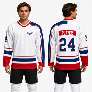 Jersey de Hockey sobre Hielo Personalizado OEM, Uniforme de Hockey Sublimado para Entrenamiento, Ropa Deportiva Transpirable, Camiseta de Hockey Retro - Product Image 1