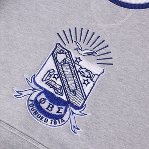 เสื้อคอกลมลายตราสัญลักษณ์ Phi Beta Sigma สีเทาสำหรับผู้ชาย ทรงพอดีตัว ผ้าพรีเมียม เสื้อผ้าสำหรับสมาคมพี่น้องชาวกรีก ชุดลำลอง - Product Image 5