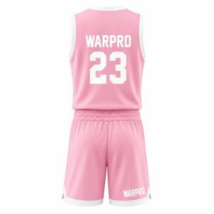 Ensemble de maillot de basket-ball WARPRO, sublimé, anti-transpiration, unisexe, adulte, col en V, sans manches, haute qualité, débardeur et short - Product Image 2