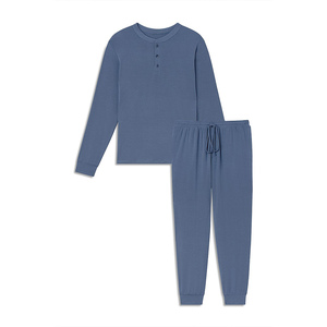 Pijama de Dos Piezas para Hombre, Talla Grande, Personalizable, de Algodón Orgánico, Suave, con Estampado, Manga Larga, Parte Superior e Inferior de Lujo, ODM, para Adultos, 2026 - Product Image 5