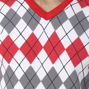 Mens Red White Grey <b>Argyle</b> Print Crew Neck Sweatshirt Long Sleeve Casual Pullover Streetwear Fashion Top - Product Image 6