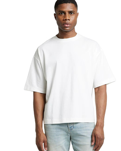 Camiseta blanca de algodón extragrande para hombre, de manga corta, cuello redondo, informal, lisa, de alta calidad, para uso casual. - Product Image 2