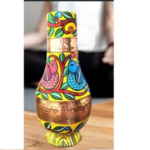 Enamel Printed Copper <b>Bottle</b> Pure & Handmade Copper <b>Water</b> <b>Bottles</b> Manufacturer Travelling <b>Water</b> Storage <b>Bottles</b> with Lid - Product Image 4