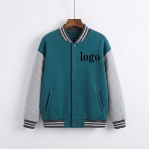 Chaqueta Varsity de Primavera para Hombre, Diseño con Parches, Teñido Liso, Revestida, Resistente al Viento, Transpirable, 100% Algodón, Casual, Venta al Por Mayor - Product Image 5