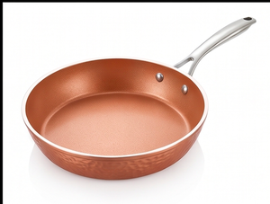 Copper Frying Pan With Glass Lid Stainless Steel Handle Non-Stick Interior Modern Design For Gas And Induction Cooker - Product Image 4