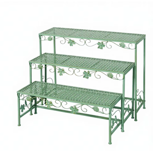 Soporte para Plantas de Hierro para Exteriores, Resistente al Óxido, con Recubrimiento en Polvo, Moderno, Ecológico, Ligero y Duradero, con Orificios de Drenaje - Product Image 3