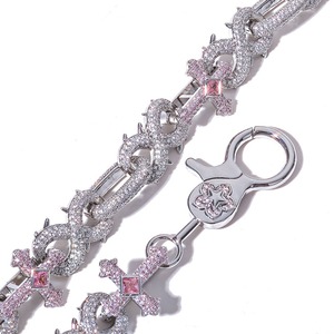 Hip Hop Rhodium Plated Moissanite Iced Link <b>Cross</b> <b>Chain</b> Necklace Luxury Street Fashion Statement Rapper <b>Chain</b> for Men Women Gift - Product Image 4