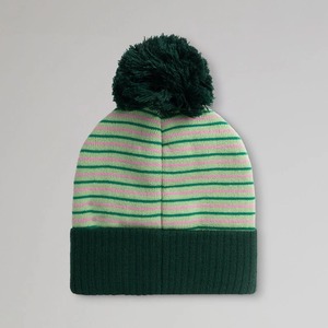 Nouveau bonnet tricoté de Noël pour enfants, tendance, rayé rouge, blanc et vert, en acrylique, avec pompon en fourrure, idéal pour les voyages et la plage - Product Image 2