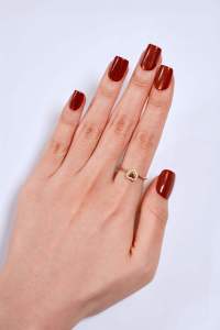 Uñas Artificiales Premium Helios, Forma Almendrada Mediana con Detalle Metálico Cromado en Cobre y Dorado, Uñas de Presión ABS Personalizadas al por Mayor - Product Image 5