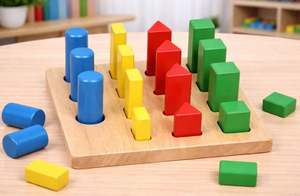 Juguete de Madera con Clavijas para Clasificar, para el Desarrollo de Habilidades, para el Entrenamiento Cerebral de Niños, para Uso en el Aula - Product Image 4