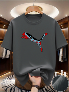 เสื้อยืดลำลองแขนสั้นคอตั้งผ้าฝ้ายทวิล 100% แห้งเร็ว ระบายอากาศได้ดี น้ำหนัก 220 กรัม พิมพ์ลายด้วยเทคนิค Heat-Transfer สำหรับผู้ชาย ใส่ได้ในช่วงฤดูร้อน - Product Image 5