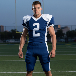 ชุดยูนิฟอร์มอเมริกันฟุตบอลแบบสั่งทำพิเศษ พิมพ์ลายแบบซับลิเมชั่นเต็มตัว เสื้อฟุตบอลสำหรับเด็กและผู้ใหญ่ คุณภาพสูง ชุดกีฬาสำหรับทีม - Product Image 6
