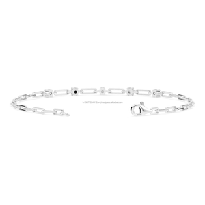 0.23 Carat Lab Grown Diamond Brilliant Cut Paper Clip Chain Minimalist <b>Bracelet</b> 14K Gold Women's Engagement Wedding Party Gift - Product Image 2