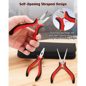 6-Piece Mini <b>Pliers</b> <b>Set</b> with Needle Nose Linesman Diagonal Bent Nose End Cutting and Long Nose <b>Pliers</b> for Electronics - Product Image 4