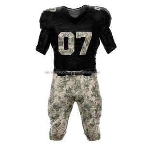 Custom High Quality Fully Sublimated Jersey Print Black Men Plus Size Short Sleeve Pants with <b>Pads</b> American Football Uniform Set - Product Image 6