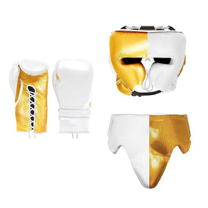 Último Diseño, Más Vendido, Set de Boxeo Personalizado, Cuero Genuino, Color Blanco y Dorado, Kit Completo para Entrenamiento de Boxeo - Product Image 5
