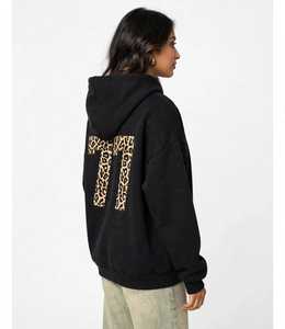 Sweat-shirt à capuche en molleton noir pour femme ONETEN, logo au dos, épaules tombantes, pull décontracté - Product Image 3