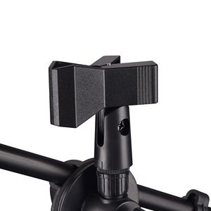 Supporto per microfono nero con braccio snodato e doppio supporto per microfono per strumenti musicali - Product Image 4