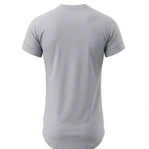 Camiseta de cuello redondo de tela elástica para hombre, camiseta de hombre más moderna, de alta calidad, personalizada, en blanco. - Product Image 6