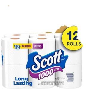 Scott 1000 feuilles par rouleau, 12 rouleaux de papier toilette, papier hygiénique - Product Image 3