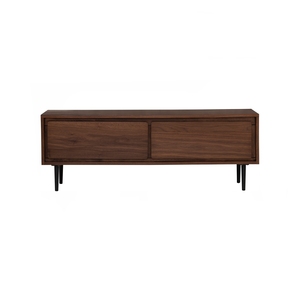 <b>Walnut</b> TV Stand Media Console Wooden Storage <b>Cabinet</b> with Open Doors Metal Legs for Living Room - Product Image 3