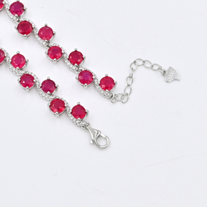 Pink <b>Ruby</b> Gemstone 925 Sterling Silver Jewelry <b>Necklace</b> for Women Bridal Wedding Natural <b>Ruby</b> Stone Fine Jewelry <b>Necklace</b> - Product Image 3
