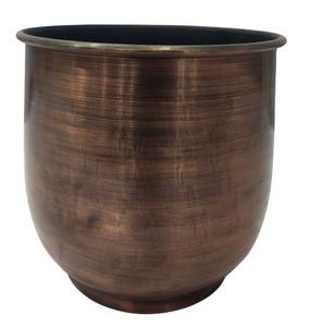 Pot de fleurs décoratif en métal doré martelé, pour l'intérieur et l'extérieur, pot de fleurs rond moderne pour salon, balcon, jardin - Product Image 6