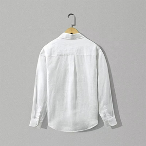 Chemise décontractée en lin pour homme, simple, tendance, ample et polyvalente - Product Image 3