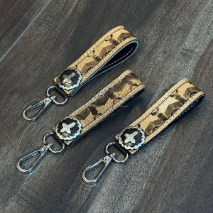 Nouveau porte-clés de poignet en cuir usiné à la main personnalisé porte-clés en cuir de vachette véritable porte-clés Concho en métal accessoires pour femmes - Product Image 4