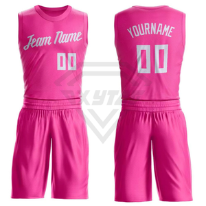 Custom Sublimated <b>Pink</b> Basketball Jersey Set Mens Reversible Sports Uniform Sleeveless Team Training Activewear Apparel - Product Image 6