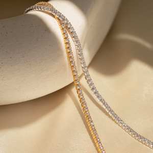 Bracelet tennis classique en moissanite taille brillant, style diamant, élégant, pour usage quotidien, cadeau, plaqué or/argent/or rose - Product Image 5