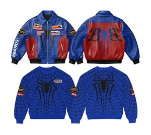 Ensemble pull et short pour homme, imprimé toile d'araignée, veste bomber, rouge, décontracté, été, tricoté, polyester, coton, design original - Product Image 4