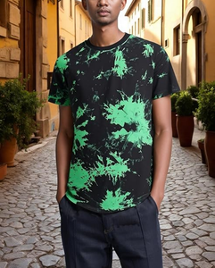 Hip Hop Tie Dyed Printed Trendy Hipster Style with Curve Hem Casual Streetwear Summer Tee 100% Cotton 180 GSM <b>Men's</b> T-Shirt - Product Image 1