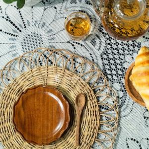 Handmade Wicker Rattan Placemats With Floral Design, Perfect For Dining Table Decor, Parties, And Elegant Home Settings. - Product Image 3