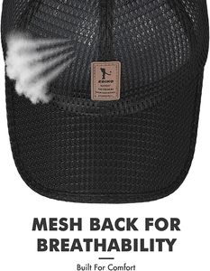Casquette Trucker Unisexe Noire en Maille, 6 Panneaux, Réglable, Effet Délavé Vintage, Casquette Snapback en Maille Vierge, Chapeau de Sport et Course pour Hommes - Product Image 2