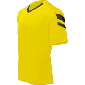 Maillot de football jaune à manches courtes et col en V pour homme, en polyester respirant, coupe classique, toutes saisons, vêtements pour adultes - Product Image 1