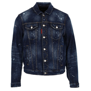 Chaqueta Vaquera Desgastada para Hombre, Nueva Colección 2026, Color Sólido, Manga Larga, Cierre de Botones, Corte Regular - Product Image 1