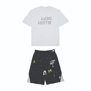 2026 Men's Two Piece <b>Set</b> 100% Cotton Streetwear T-Shirt and Shorts <b>Sets</b> Summer Dept Crew Neck t-shirts and shorts <b>sets</b> For mens - Product Image 4