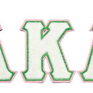 Parche de Chenilla con el Escudo de Alpha Kappa Alpha, Bordado en Verde, Blanco y Rosa, para Sudadera, Chaqueta, Gorra, Bolso y Ropa de Moda - Product Image 3
