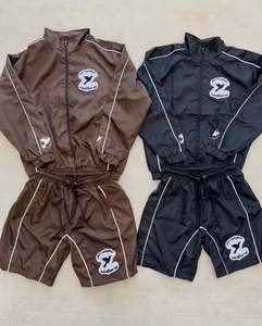 Conjunto de Sudadera con Capucha y Pantalones Cortos 2 en 1 para Hombre, Primavera/Verano 2026, Oferta, Reflectante, Estampado a Cuadros/Estampado Liso, Spandex, Casual - Product Image 3