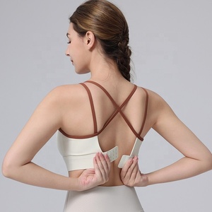 Sujetador deportivo de alto impacto para mujer, top de yoga con tirantes cruzados, bralette sin costuras con cremallera frontal, ropa de gimnasio y fitness 2026 - Product Image 2