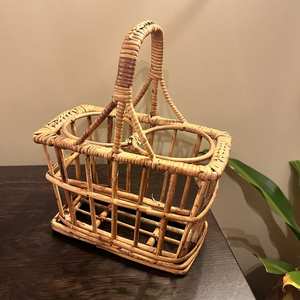 Lightweight Rattan Wine Rack For <b>Small</b> Kitchen <b>Storage</b> And Decorative Wine Bottle Organizer For Apartment Living - Product Image 2