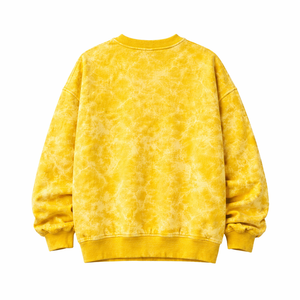 Wholesale Custom Design Yellow Acid Washed <b>Sweatshirt</b> Unisex Oversized Crewneck Pullover High Quality Fabric Street Fashion - Product Image 3